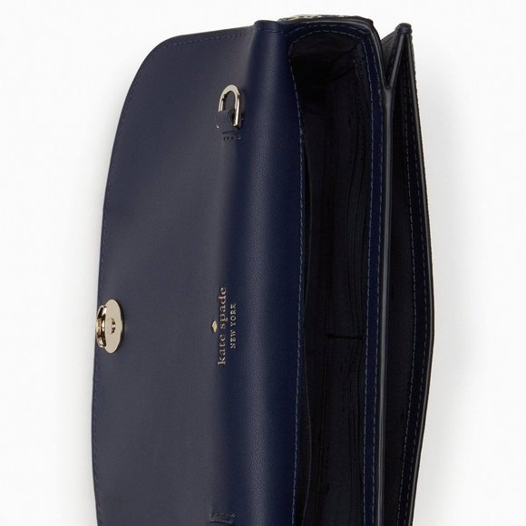 New Kate Spade Kristi Shoreside Floral Print Flap Crossbody Blue Multicolor - Picture 4 of 5